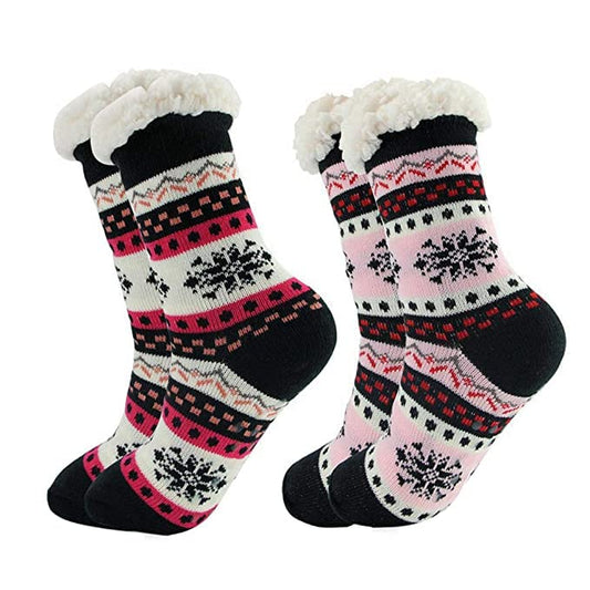 Winter fluffy Snowflake Fleece Socks